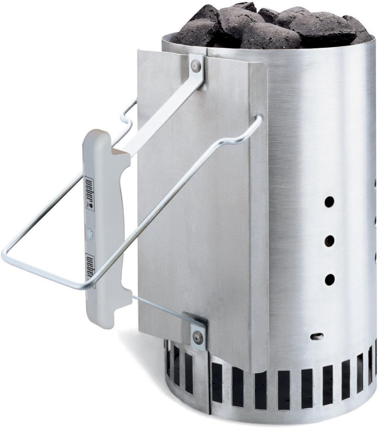 57cm Charcoal BBQ Grill with Chimney Starter, Lid Thermometer & Wheels