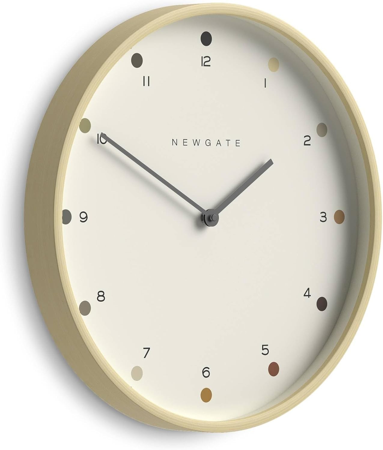 40cm Silent Wall Clock Minimalist Plywood Dot Dial Scandinavian Design