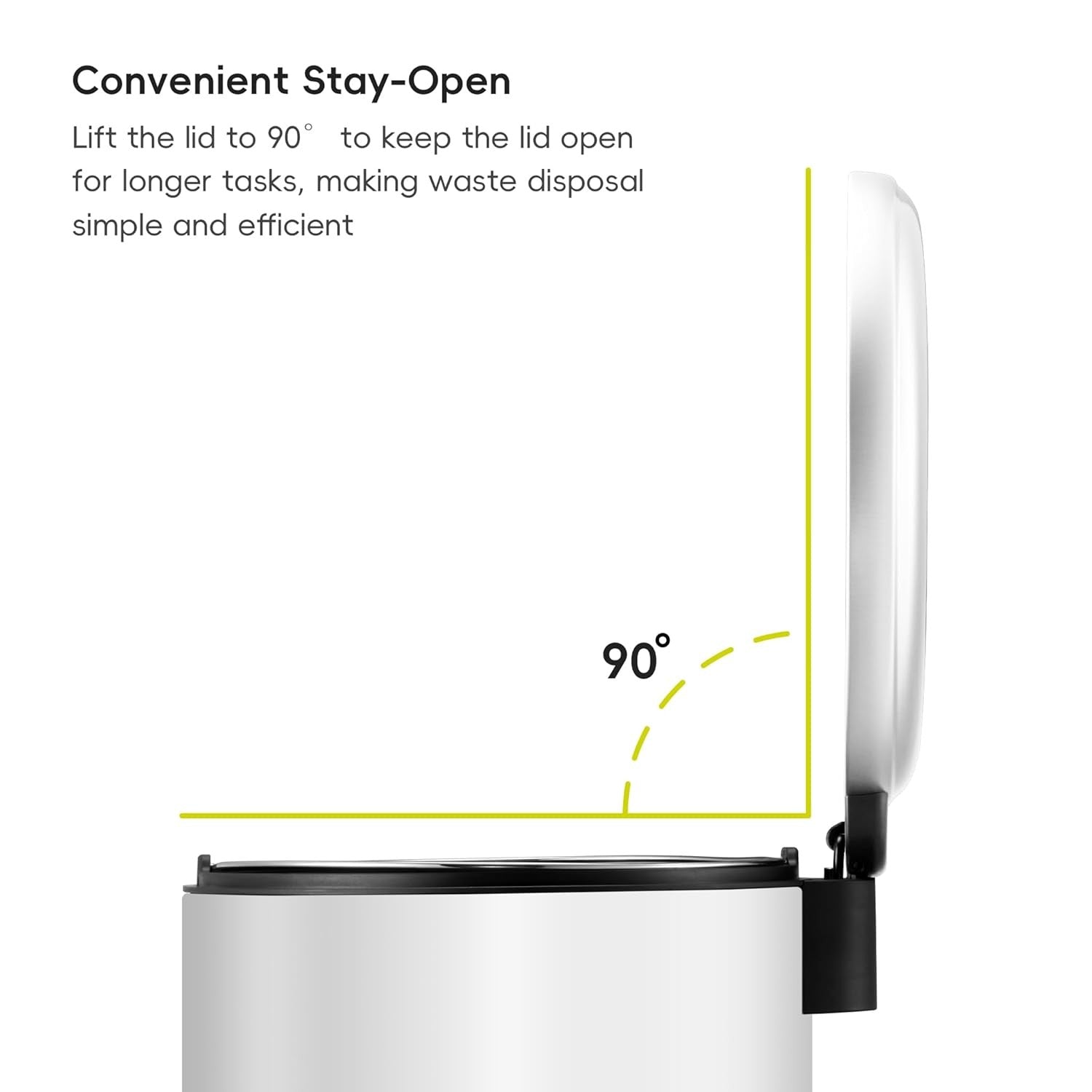 3L White Stainless Steel Pedal Bin Small Bathroom Bedroom Trash
