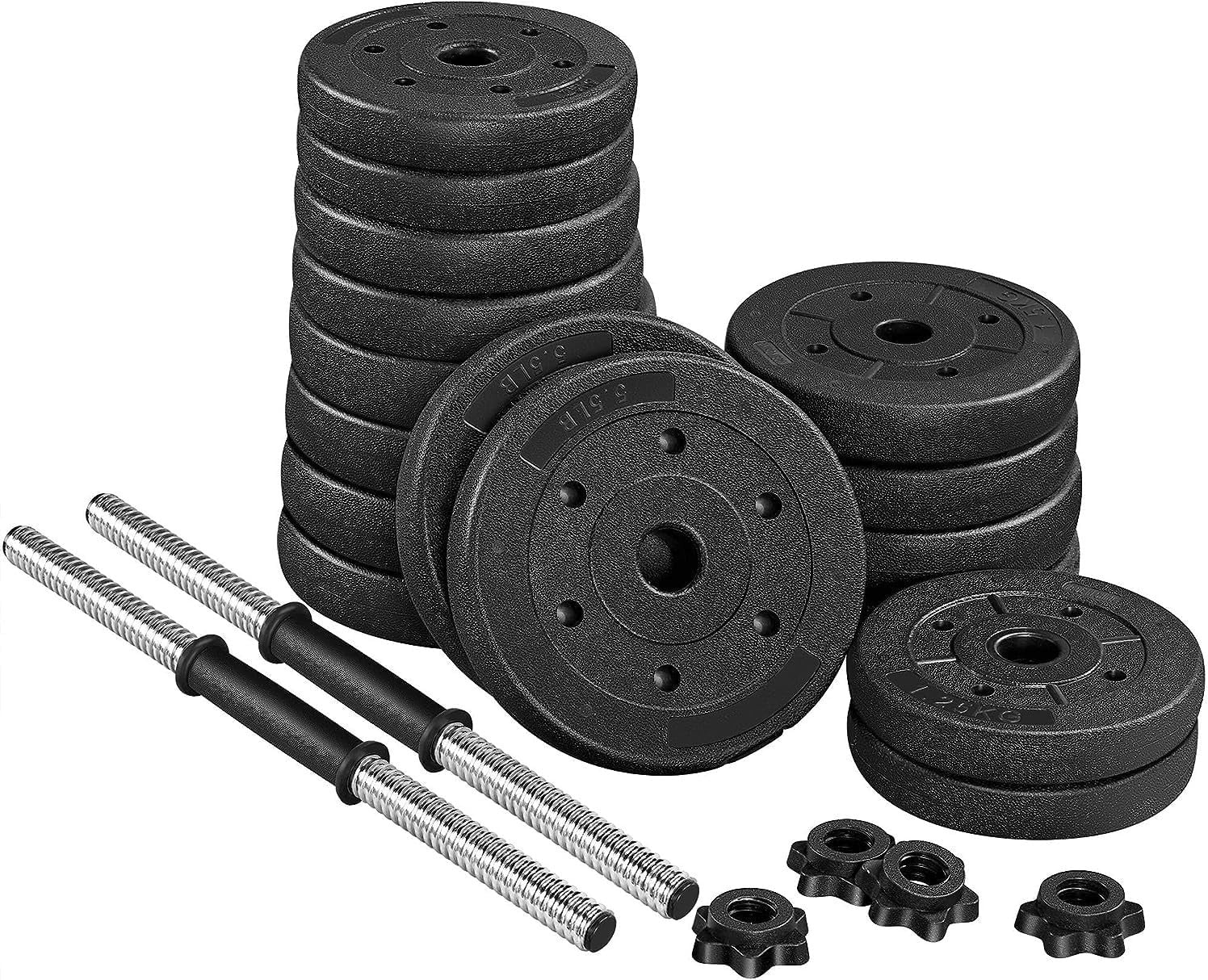 30KG Adjustable Dumbbells Pair Spinlock Anti-Slip Home Gym Weights