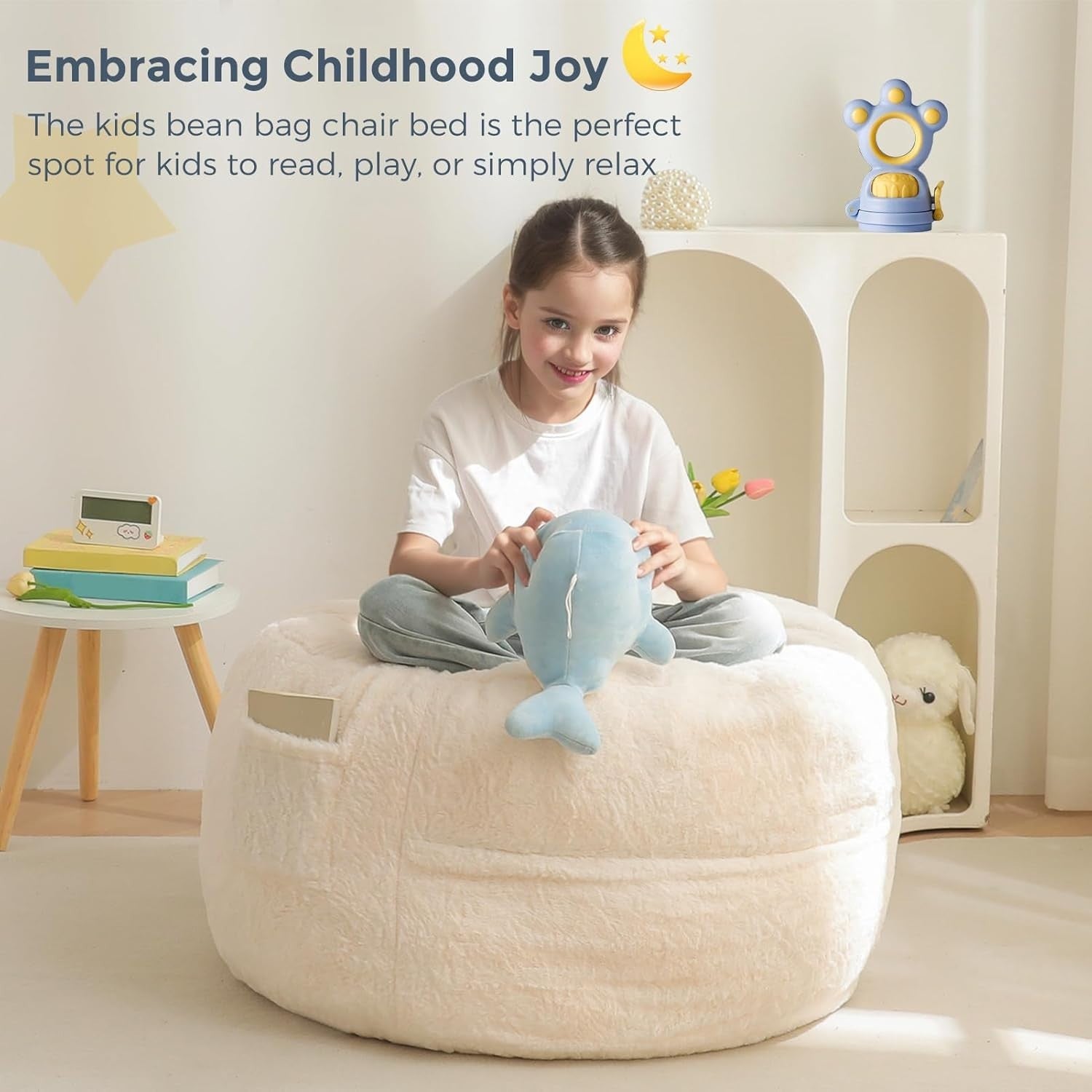 Kids Bean Bag Convertible Chair Bed Sofa | Fold Out Floor Lounger Seat