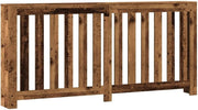 Rustic Old Oak Radiator Cover with Shelf 175x20x82cm | Modern Slatted Cabinet