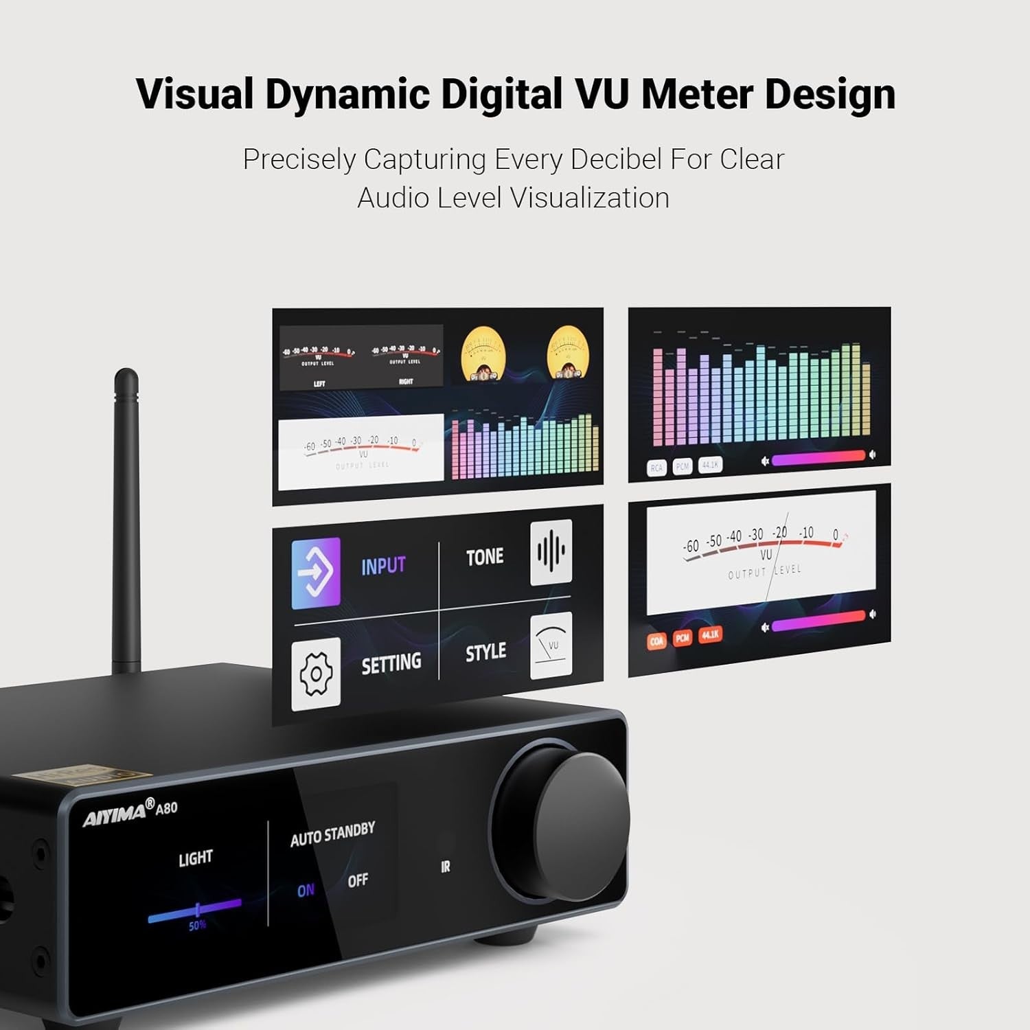 300W x2 HiFi DAC Amplifier Bluetooth 5.1 USB Optical 48V
