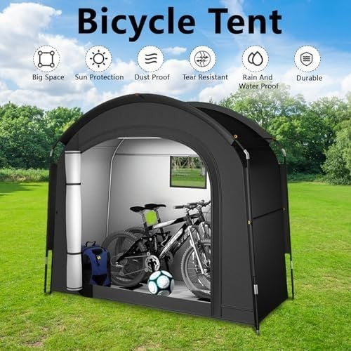 Portable Waterproof Bike Shed 2-Bike Storage Tent 200x80x165cm Green