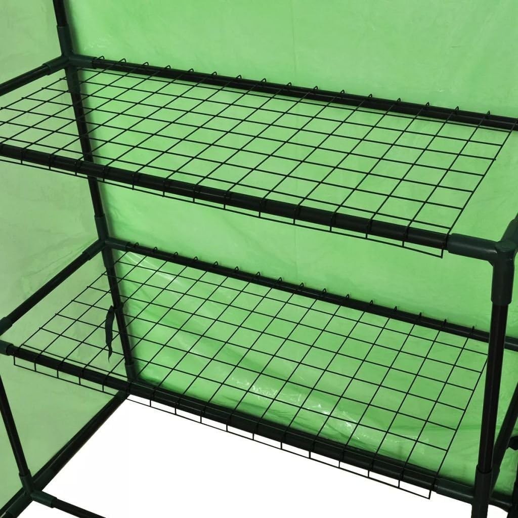 Large Walk-In Greenhouse with 4 Shelves Aluminium Frame UV Frost Resistant Cover