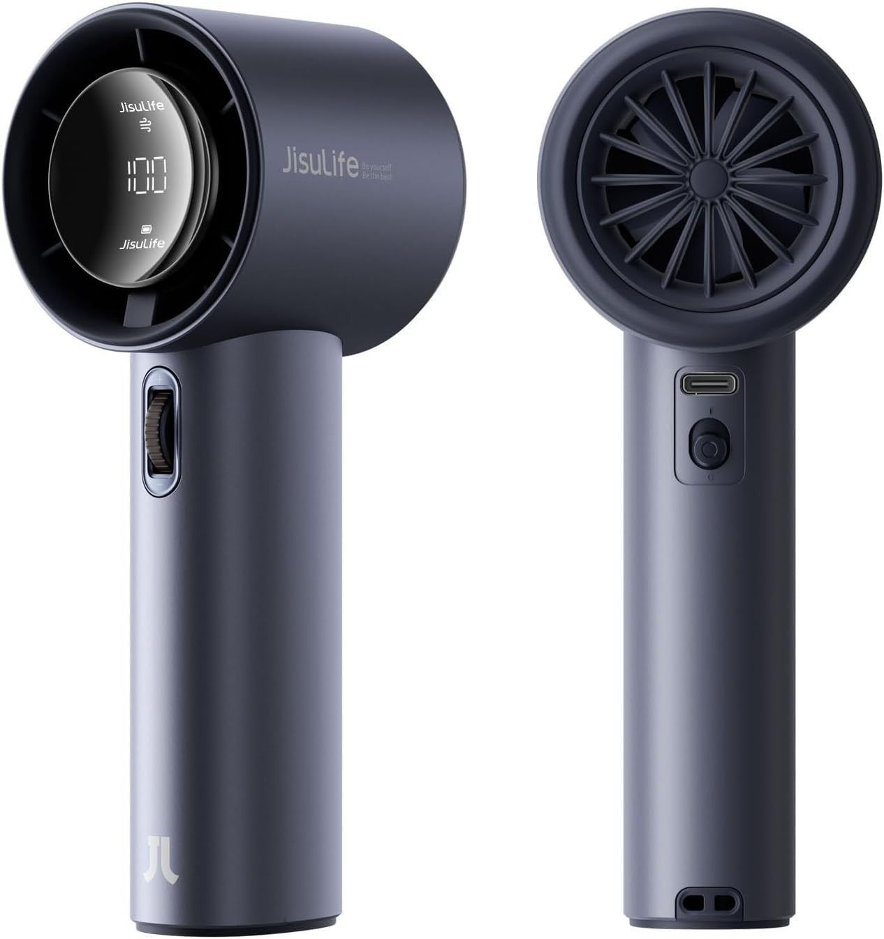 Handheld Fan – 100-Speed Turbo Brushless 3600mAh Rechargeable with Display Blue