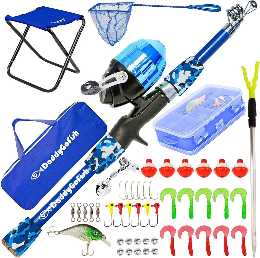 Kids Fishing Rod & Reel Starter Set with Tackle Box 4-5ft Kit