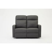 2 Seater Grey Electric Recliner Sofa Faux Leather Compact Lounge Chair