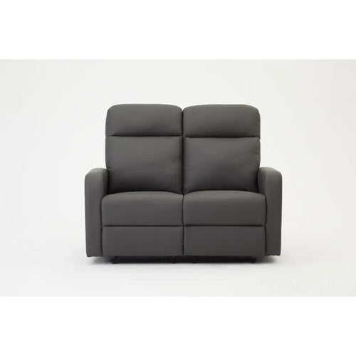 2 Seater Grey Electric Recliner Sofa Faux Leather Compact Lounge Chair