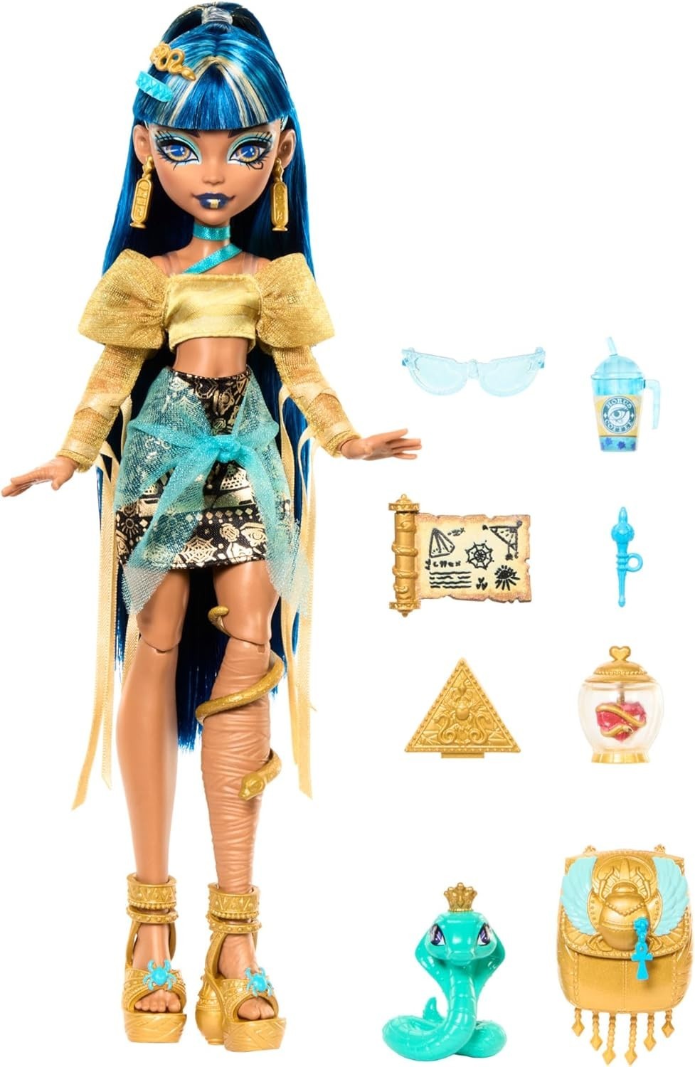 Royal Mummy Fashion Doll Pet Cobra Gold Outfit Accessories
