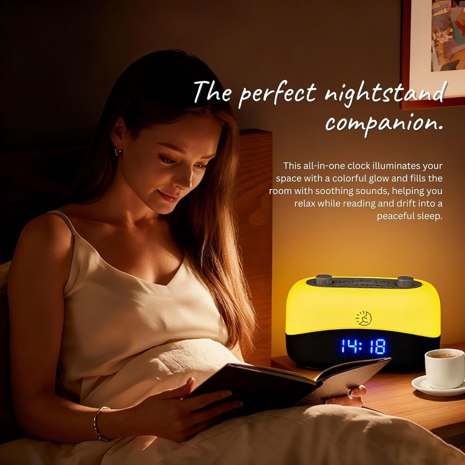 White Noise Machine with 29 Soothing Sounds & Amber Night Light