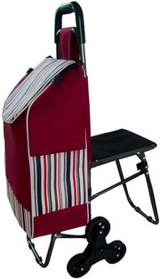 Portable Folding Stair Climber Shopping Cart Lightweight Trolley with Bag