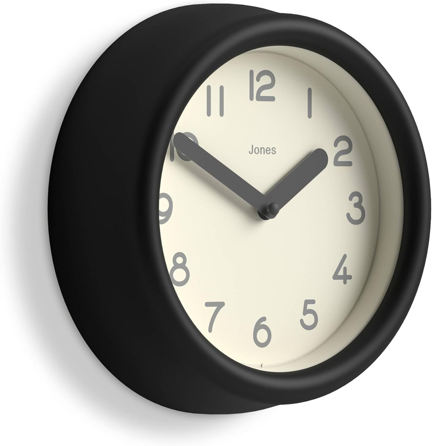 Small Black Wall Clock 22cm Modern Silent Quartz Round Minimalist Home Decor