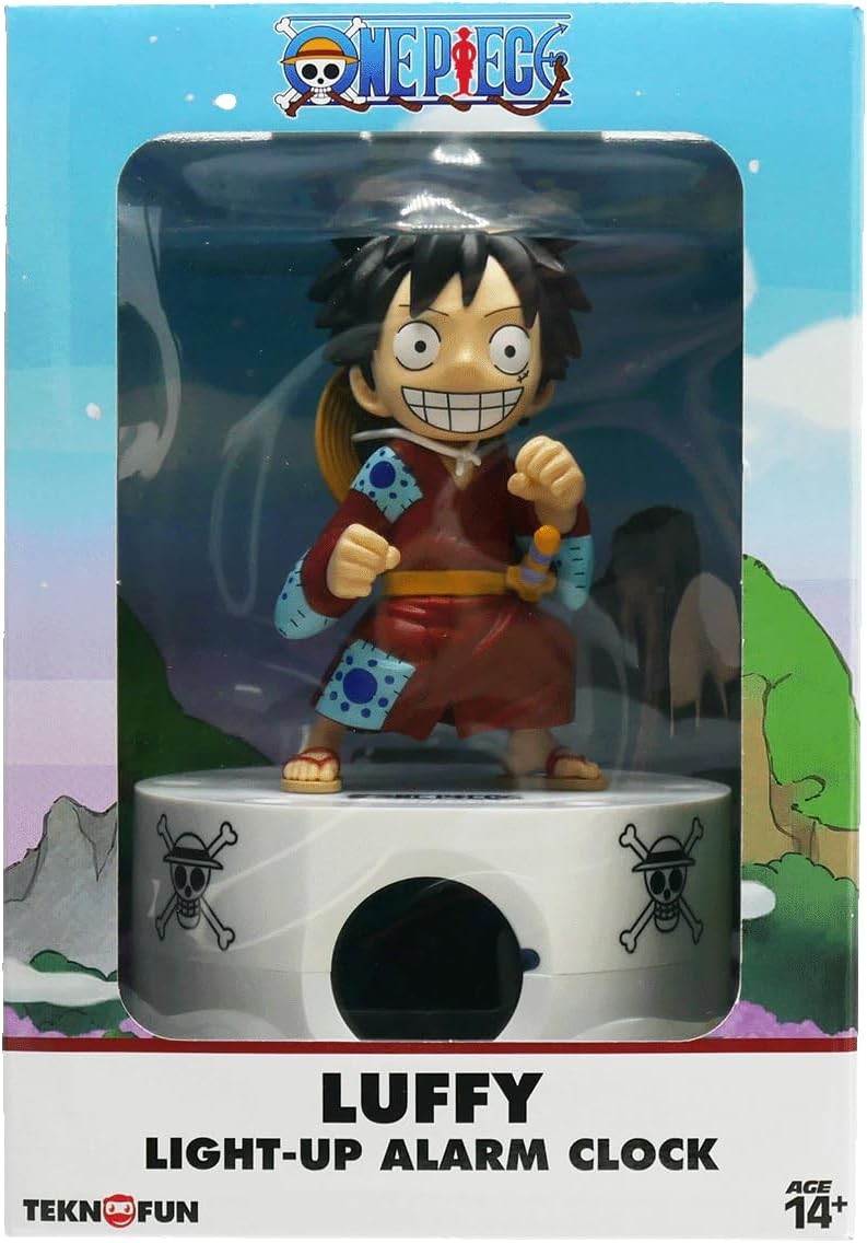 Anime Pirate LED Alarm Clock Yellow Light Up Desk Bedside Gift Figure