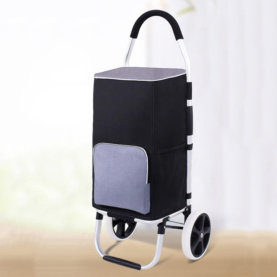 Compact Foldable Grocery Trolley Stair-Climbing Cart Lightweight 50kg Capacity