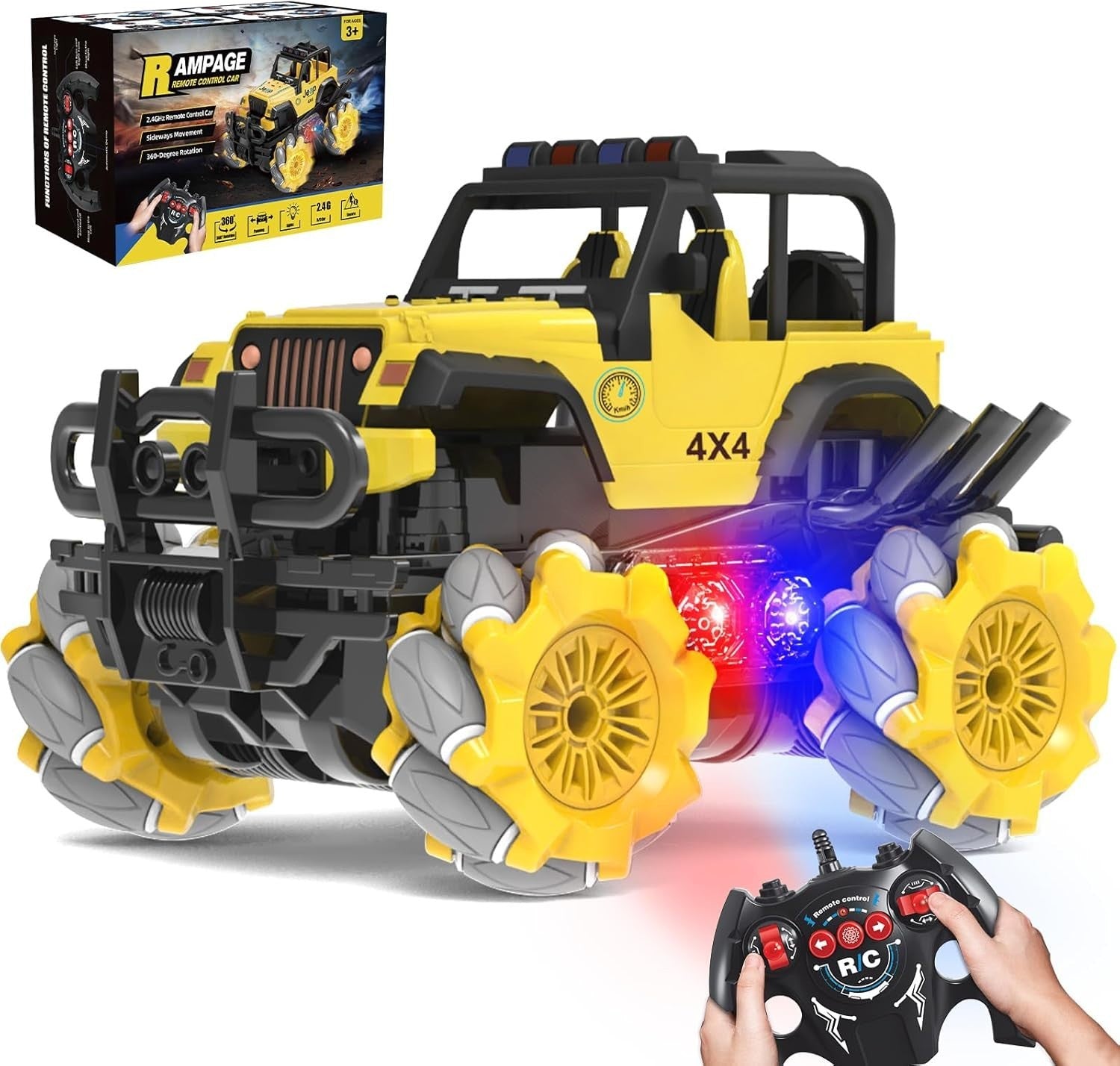 RC Drift Car 360° Spin All Terrain Remote Control Truck LED Light Toy Gift for K