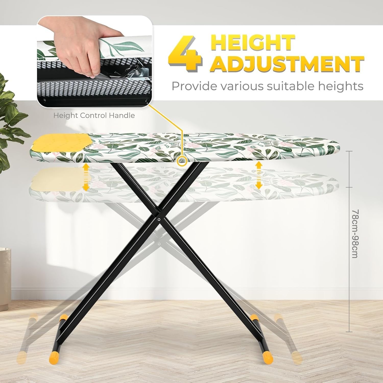 Extra Wide Ironing Board Height Adjustable Heavy Foldable 135x46cm