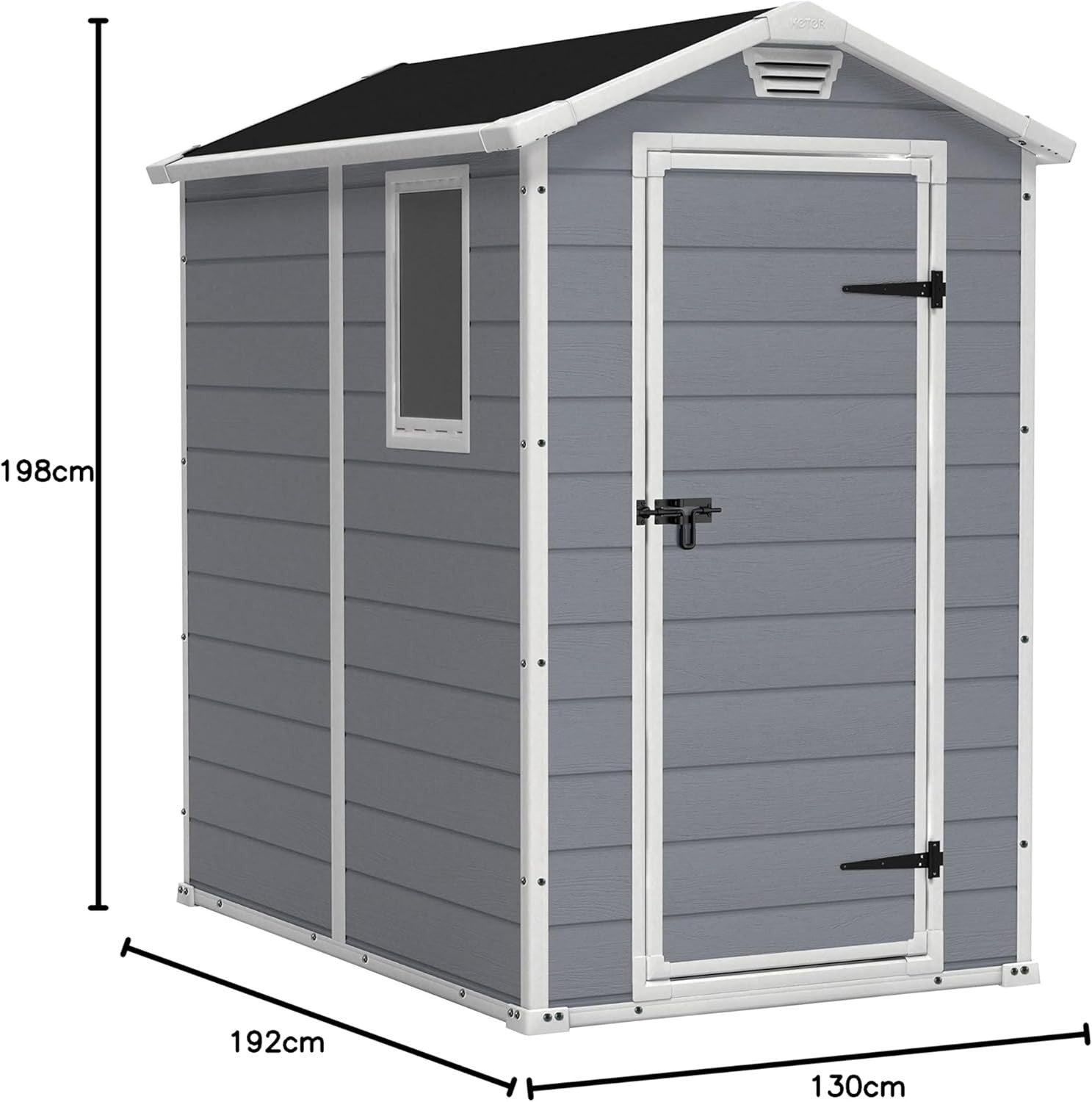 Keter Manor 6x4ft Plastic Garden Shed Outdoor Waterproof Storage Grey