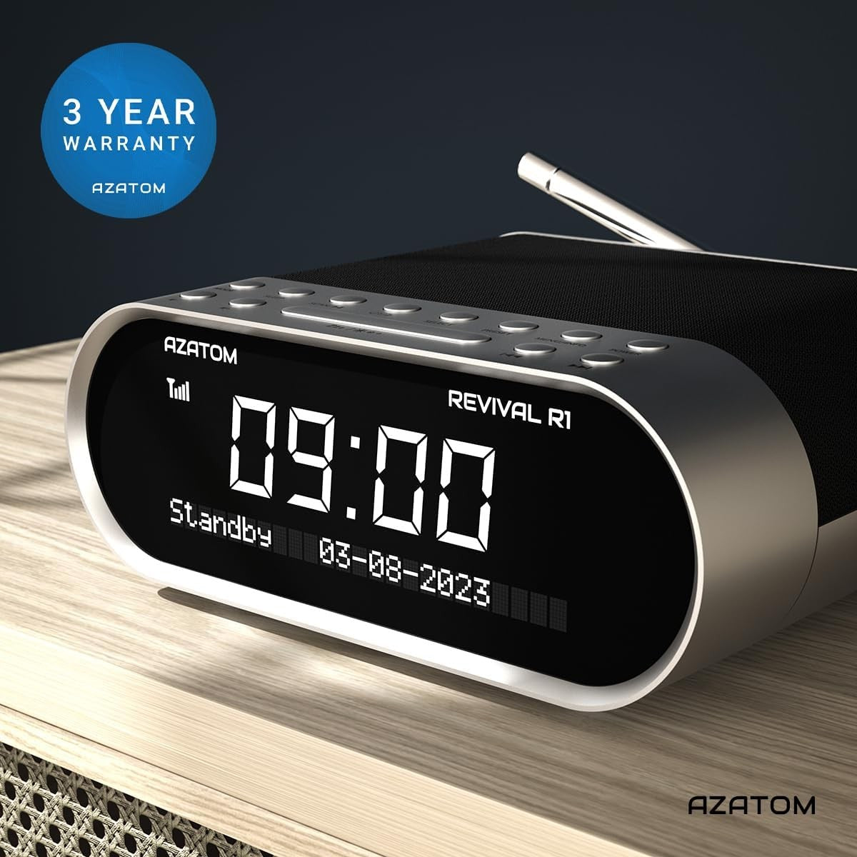 DAB DAB+ FM Bedside Digital Radio Bluetooth Dual Alarm Sleep Timer USB