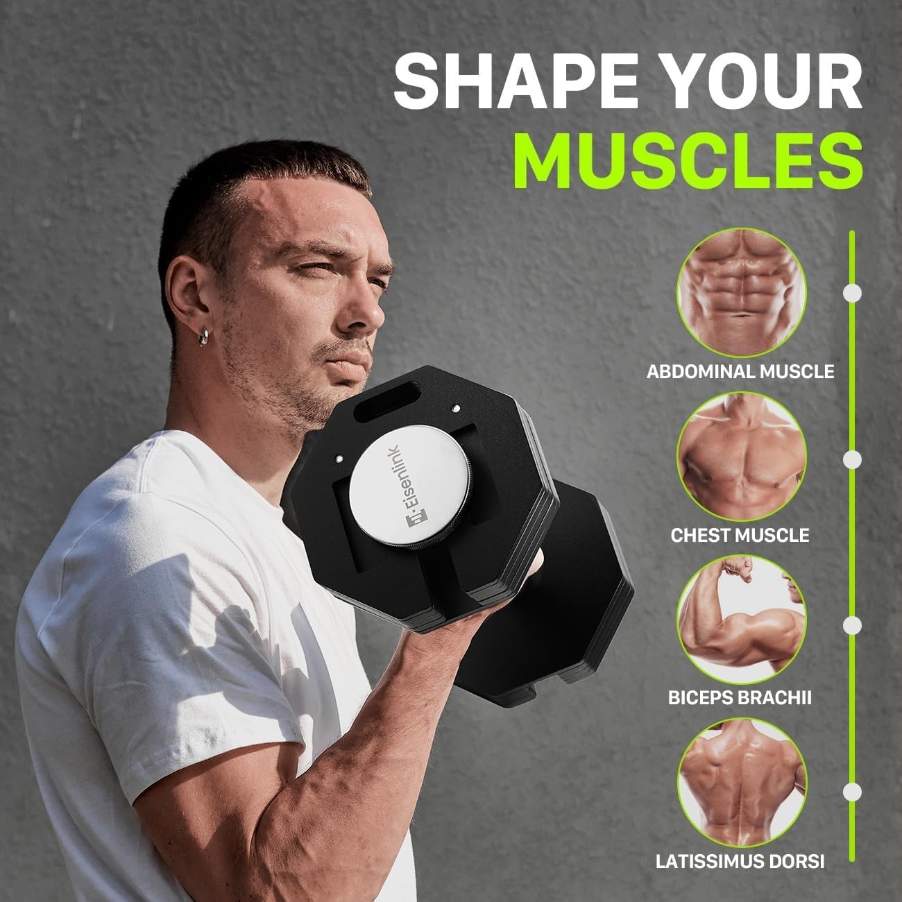 Adjustable Steel Dumbbell 2kg Increments Non Roll Compact Home Gym Weight