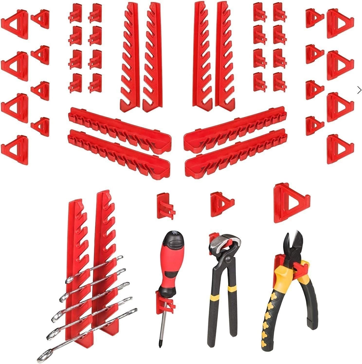 Wall Mounted Garage Tool Organizer Peg Board Storage Rack Set