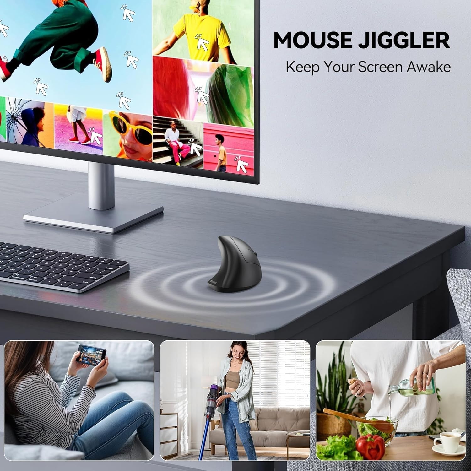 Vertical Ergonomic Wireless Mouse BT 5.0 USB-C Silent 6 Button