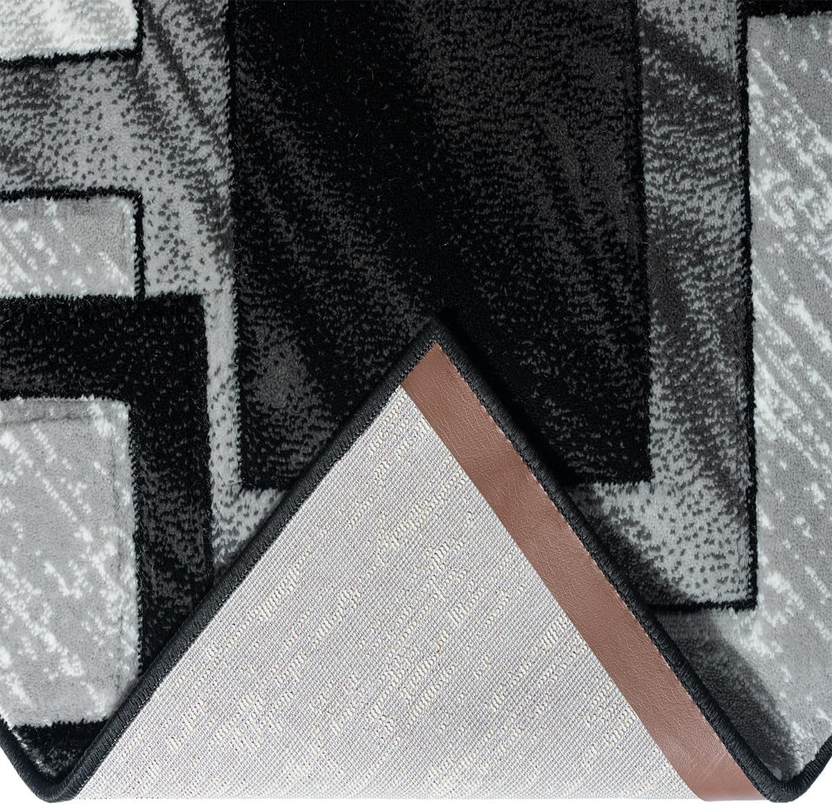 Extra Large Black Abstract Area Rug 200x290cm Soft Modern Living Room Carpet