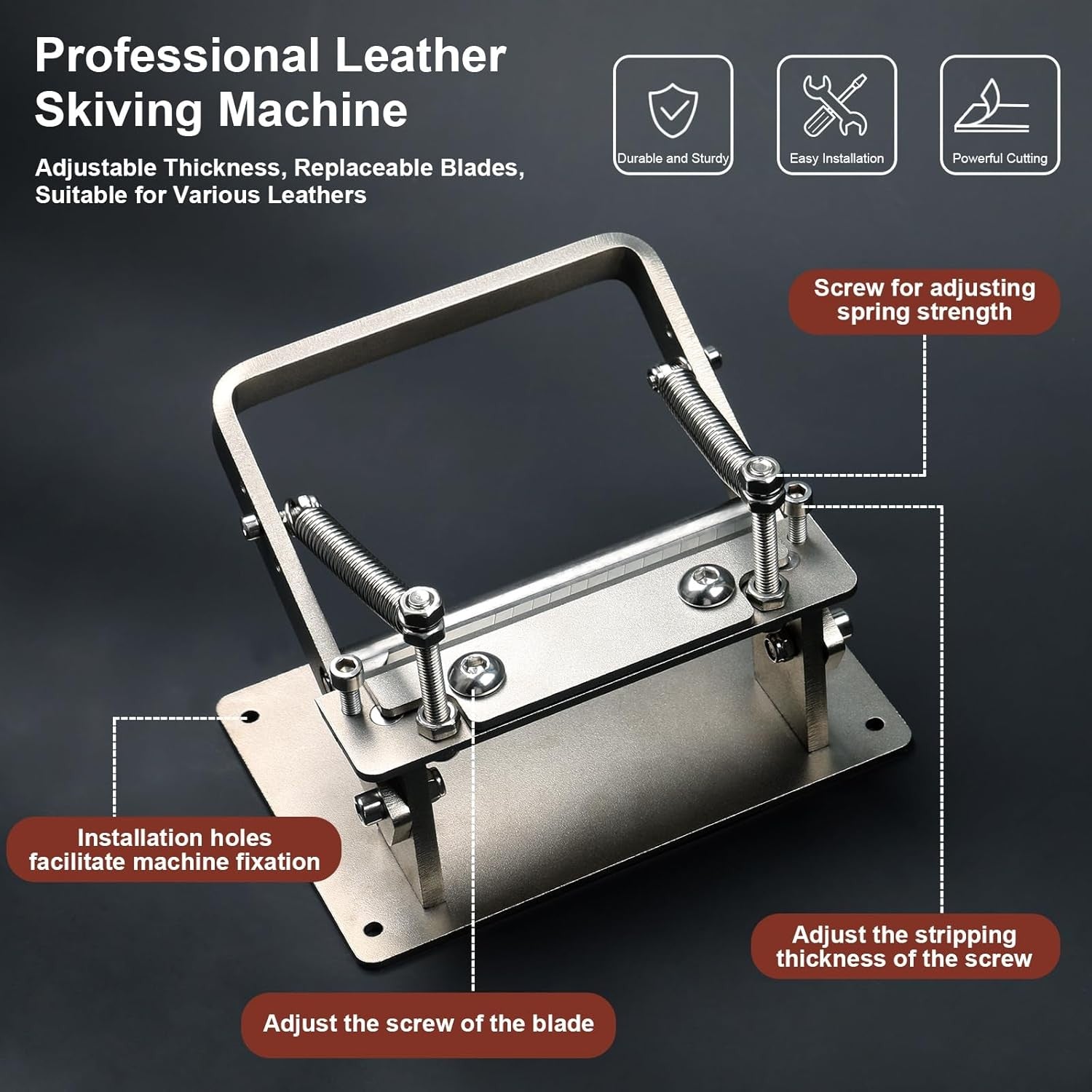 Manual Leather Skiver Machine Adjustable Thickness Leather Peeling Tool