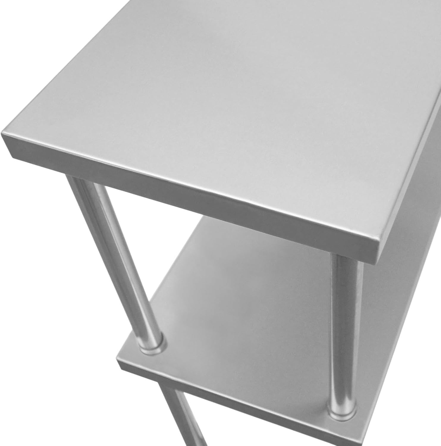 6FT Stainless Steel Prep Table with Single Overshelf 350kg Catering Workbench