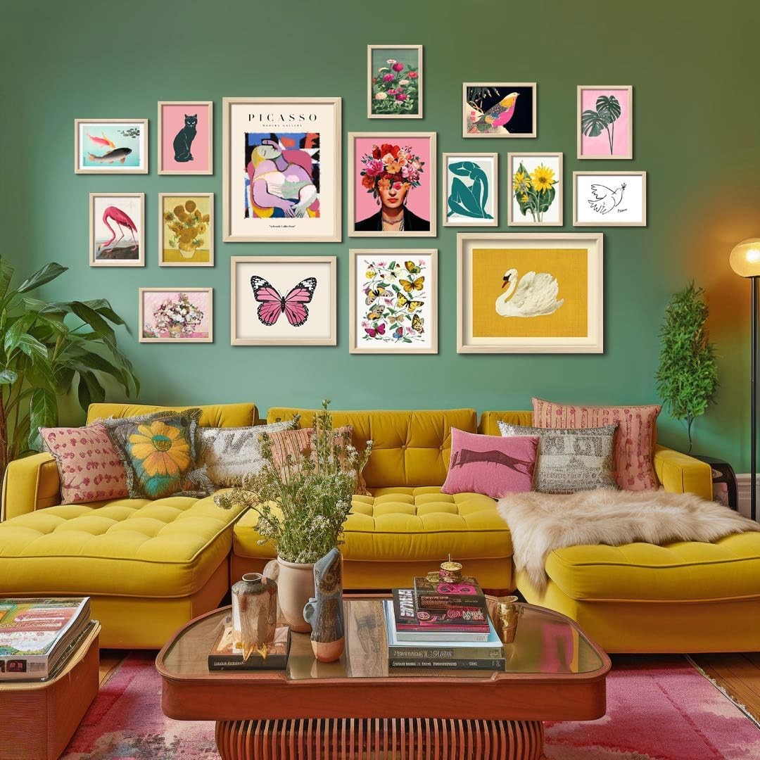 16pc Eclectic Wall Art Set Modern Maximalist Gallery Prints 11x14