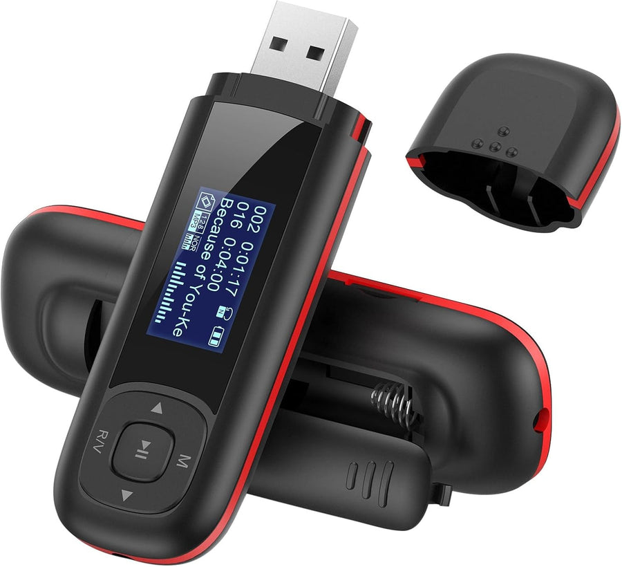 AGPTEK 8GB Portable MP3 Player with USB, FM Radio & Voice Recorder – Black