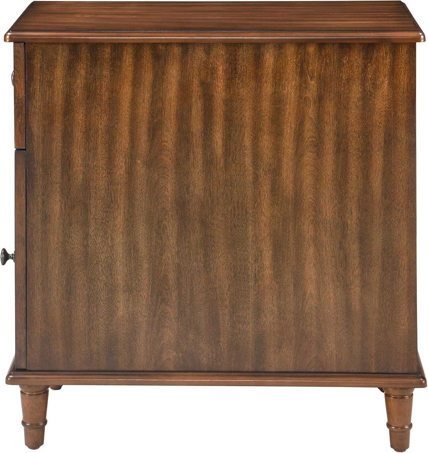 Pair of Solid Wood Walnut End Tables with Drawers – Vintage Slim Bedside