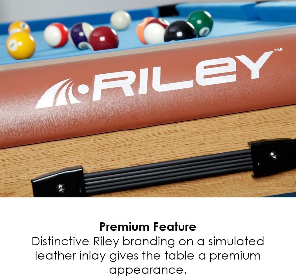 6FT Folding Snooker Pool Table No Assembly Flat Fold w Balls Cues