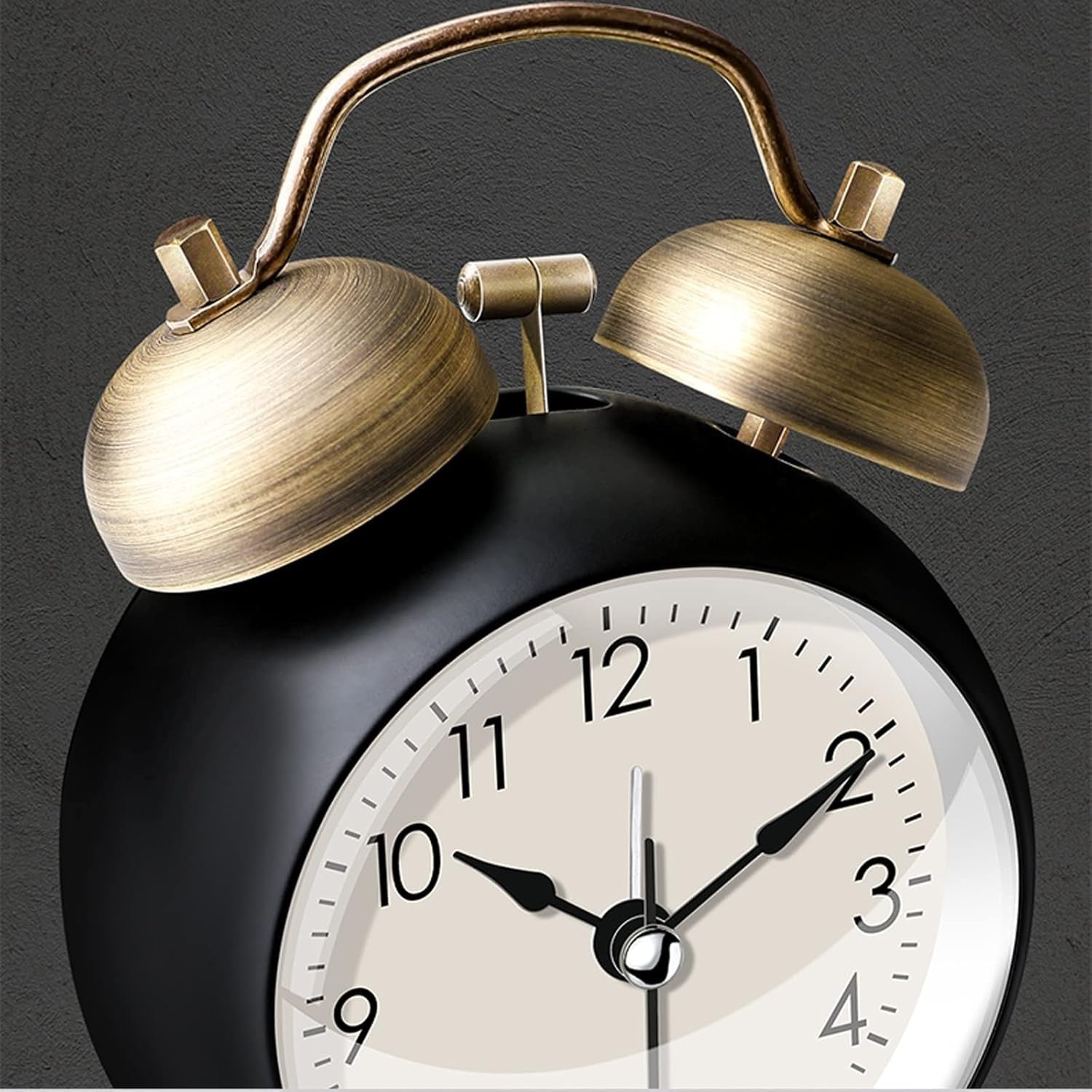 Mini Twin Bell Alarm Clock 3 Inch Loud Silent Non Ticking Battery Bedside
