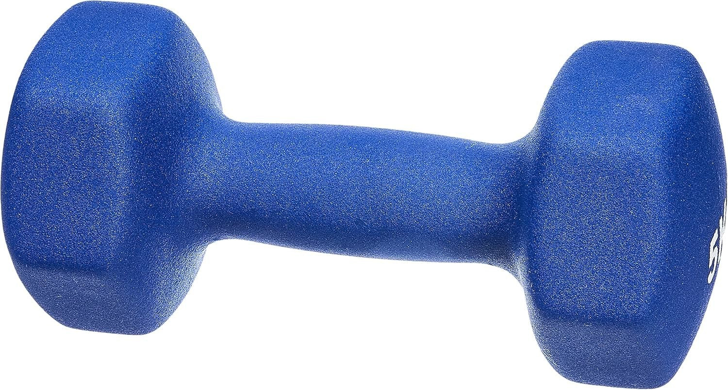 Neoprene Dumbbell Pair 2x5kg Hex Weights + 10kg Cast Iron Kettlebell