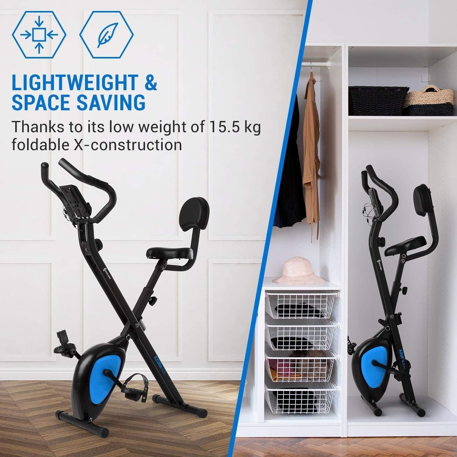 Foldable Magnetic Exercise Bike w/ LCD, 8 Levels, Pulse Sensor & Tablet Holder