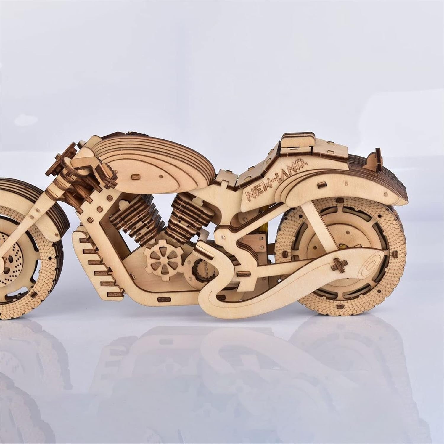 3D Wooden Motorcycle Puzzle Model Kit - DIY STEM Craft, Educational Gift 14+