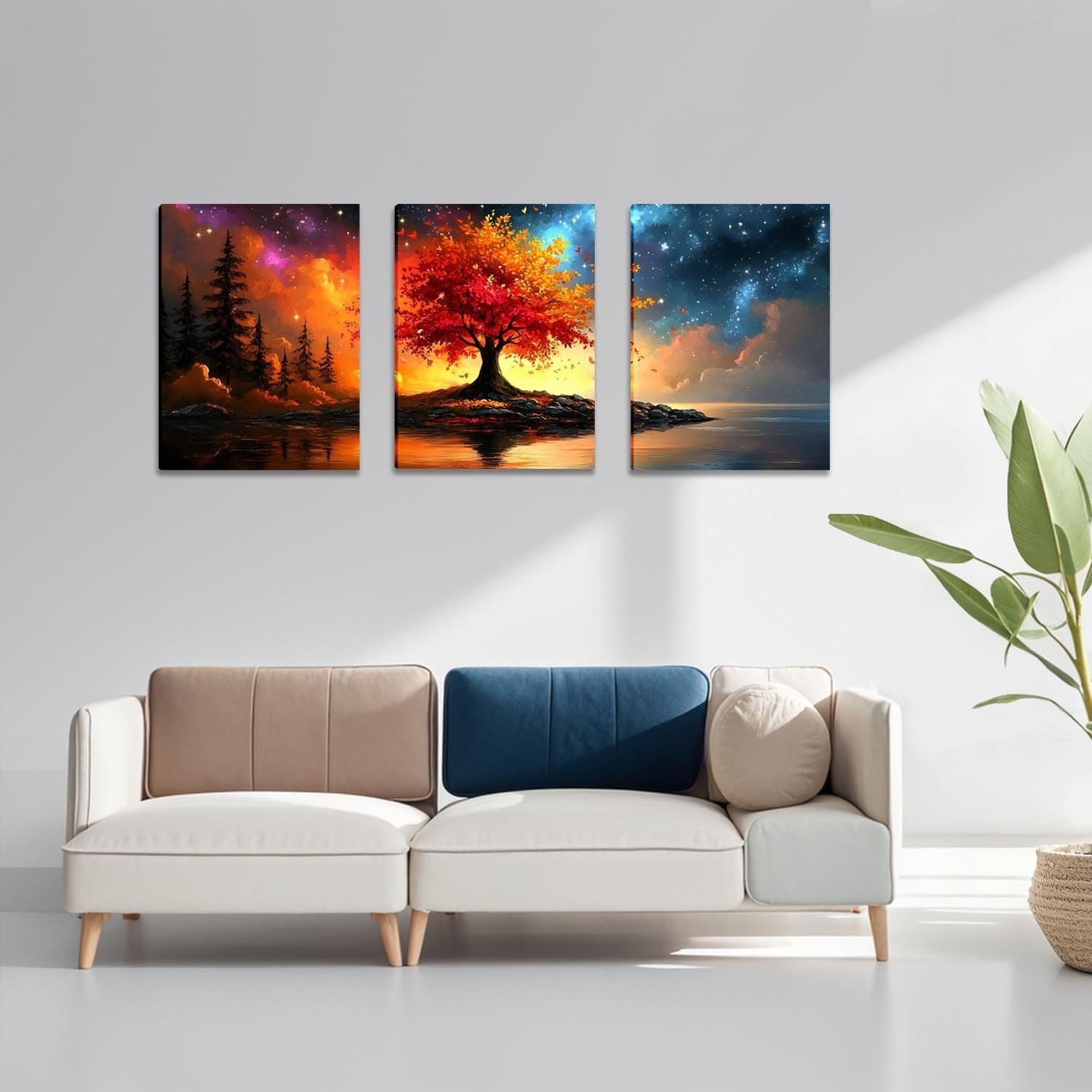 Abstract Tree of Life Canvas Wall Art 3pcs 30x40 cm Modern Decor