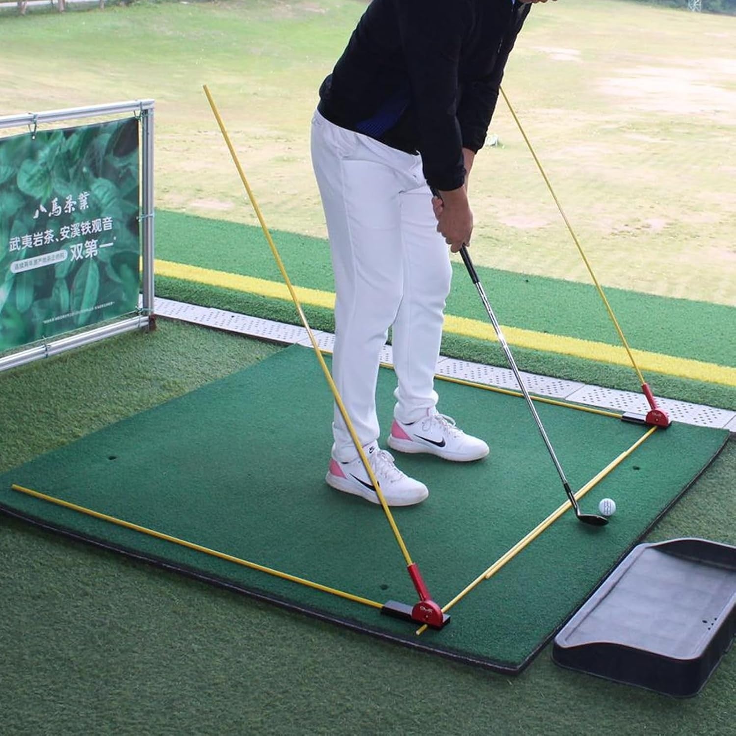 Golf Swing Trainer 3 Alignment Sticks Angle Dial Aid