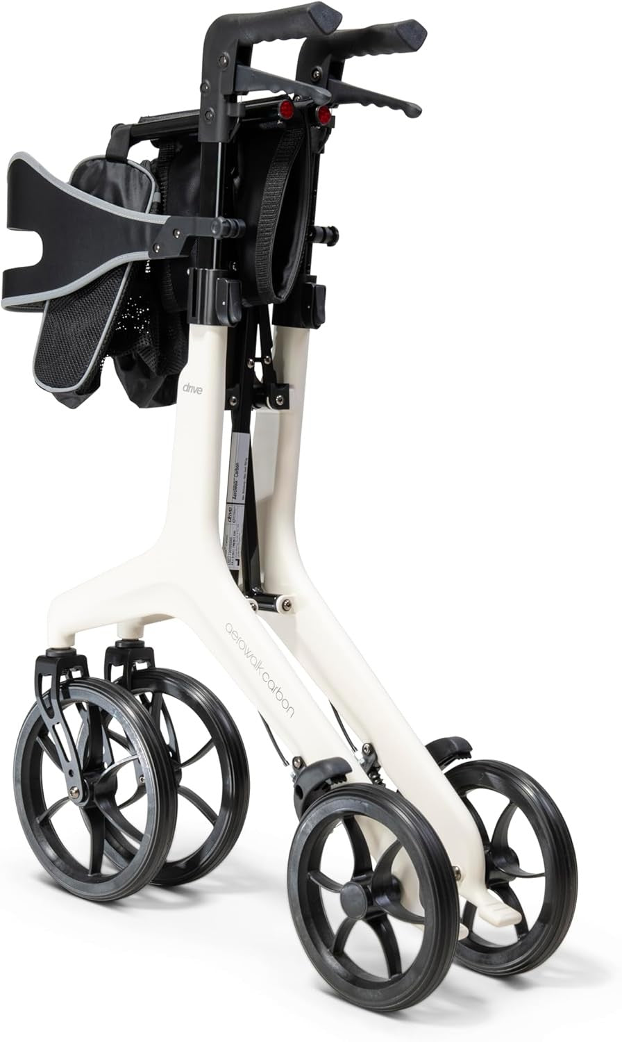 Ultra Lightweight Carbon Fibre Rollator Walker Folding Mobility 4 Wheels