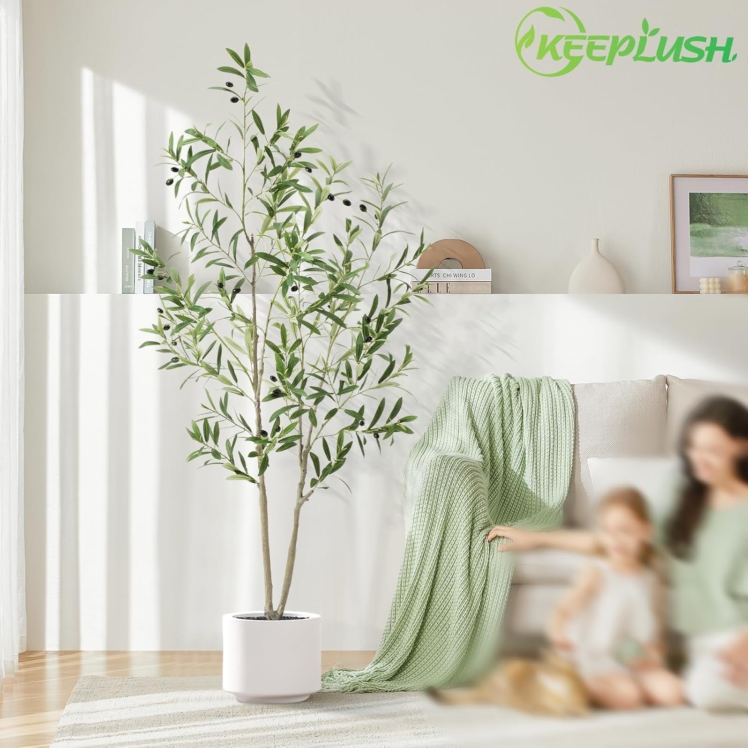 5ft Artificial Olive Tree 150cm, Lifelike Leaves & Fruits, Tall Faux Plant Decor