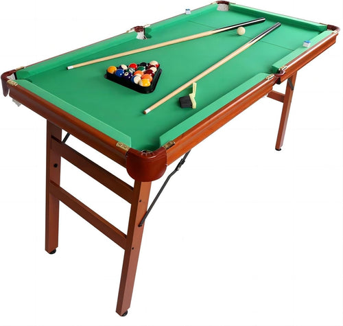 Foldaway Family Pool Table 4.5FT Space Saving Billiards Game Set