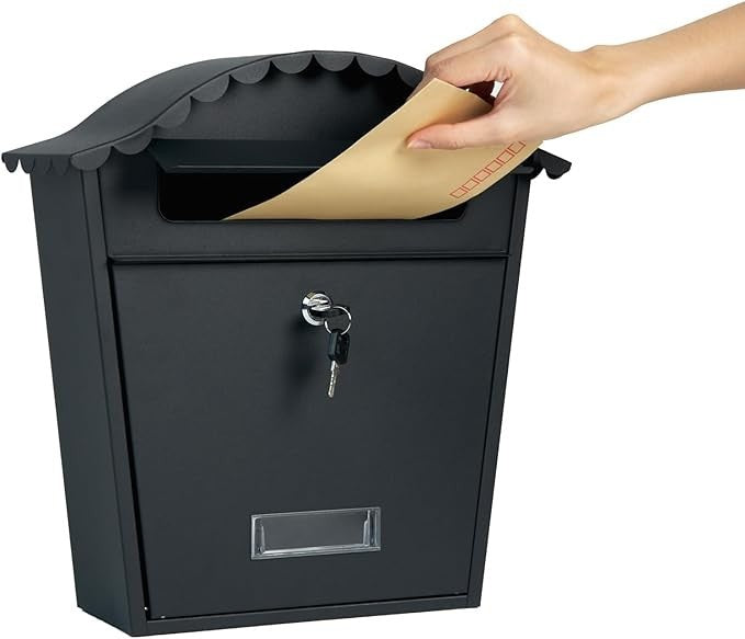 Wall Mounted Waterproof Mailbox Outdoor Steel Post Box Lockable Secure Parcel