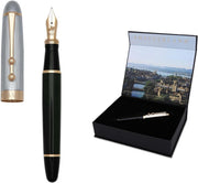 Luxury Deluxe Blue Fountain Pen – Ergonomic Chisel Nib, Gift Boxed