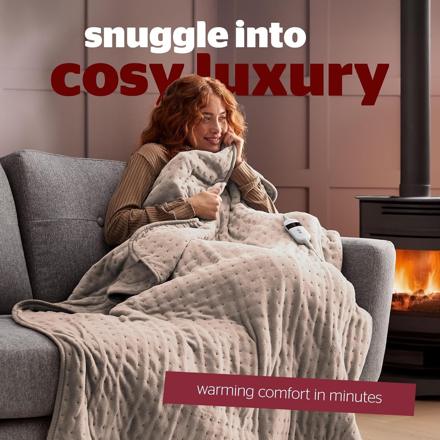 Electric Heated Throw Blanket Luxury Fleece Fast Heat 9 120x160cm