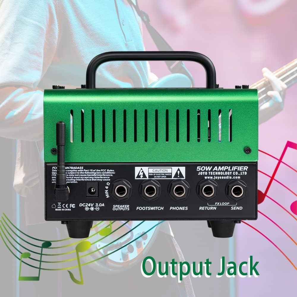50W Bass Hybrid Tube Amp Head 3-Band EQ Bluetooth FX Loop