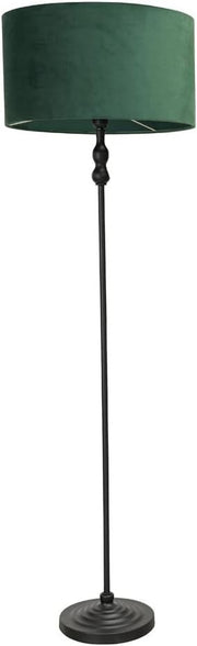 Metal Floor Lamp with Green Velvet Shade, LED Bulb Included, Modern Home Light