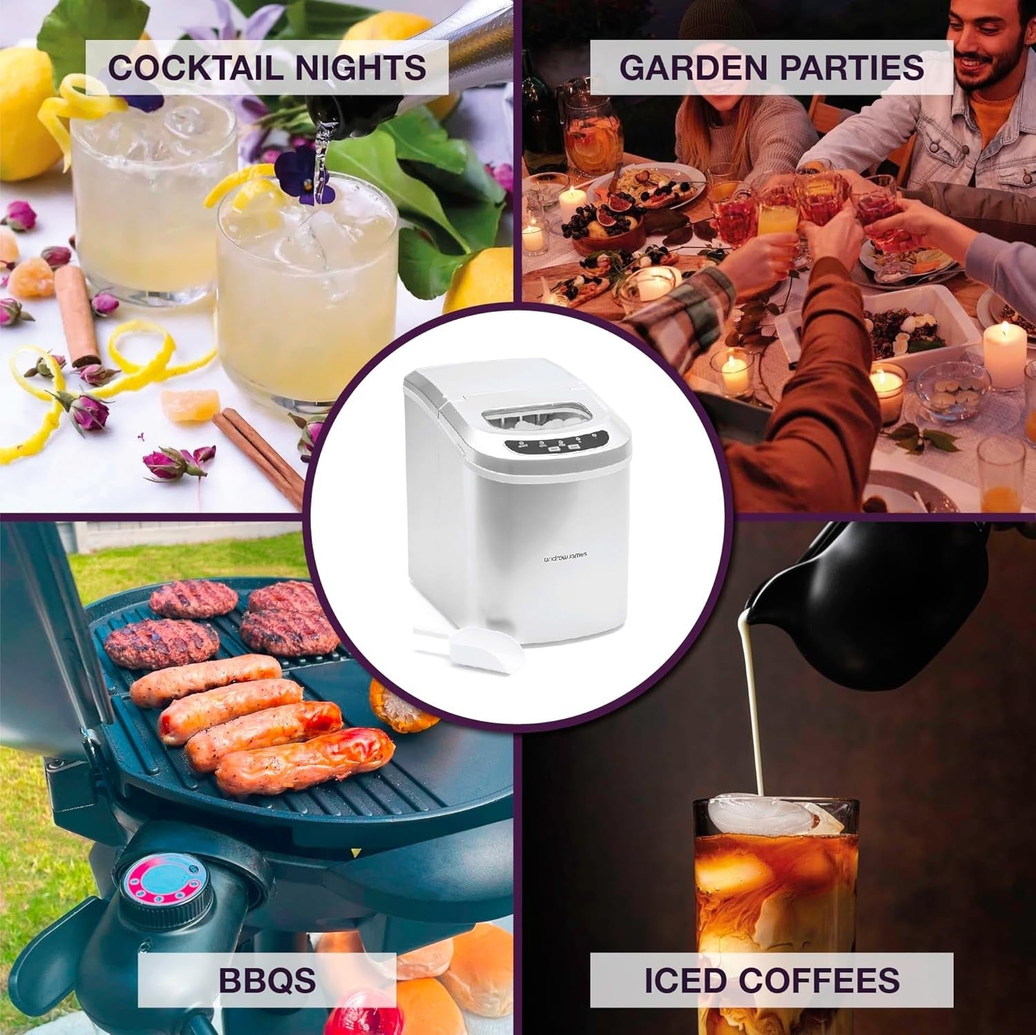 Portable Ice Maker Machine Countertop 2.2L, Self-Cleaning, Fast Cubes
