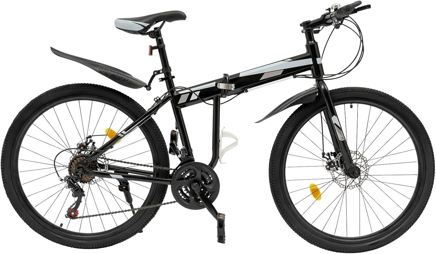 26" Foldable Mountain Bike 21 Speed Disc Brakes Urban Commuter Camping MTB