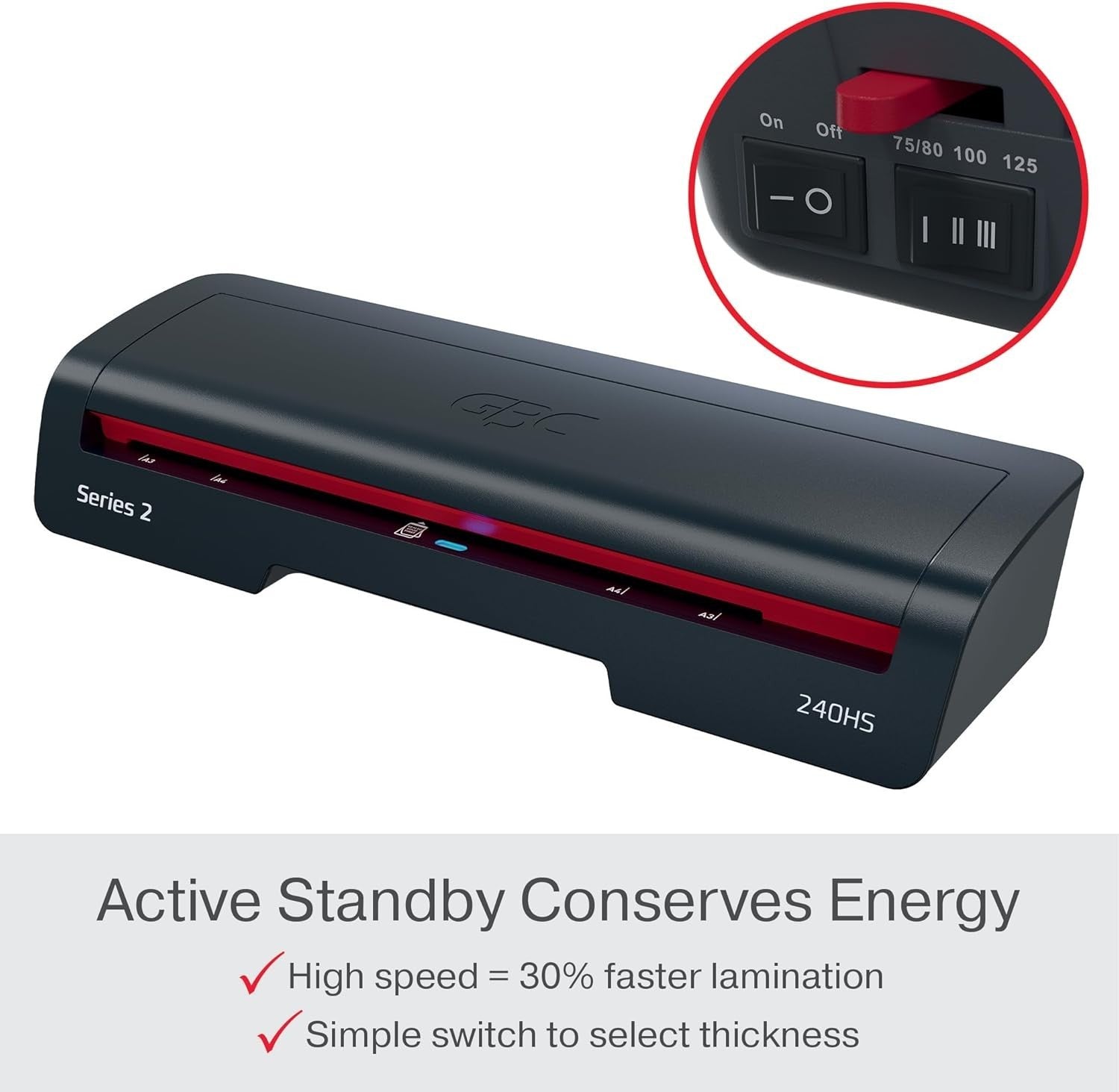 A3 Laminator High Speed 2 Min Warm Up Anti Jam Auto Shut Off 75–125 Mic